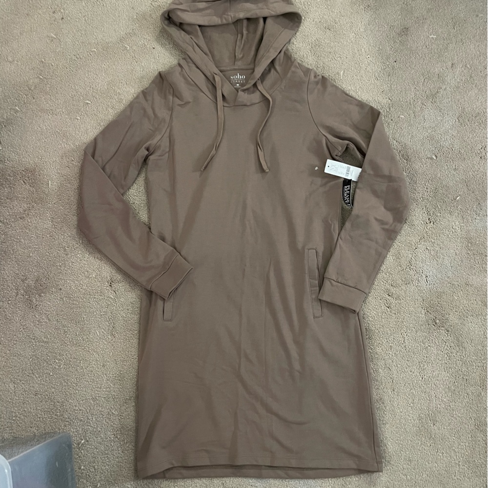 NWT New Long Sleeve Hooded Sweater Dress